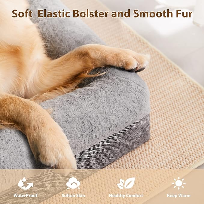 BFPETHOME Dog Beds for Small Dogs, Washable Dog Bed with Sides, Orthopedic Medium Sized Soft Mats with Removable Cover &amp; Waterproof Pet Mat for Pet
