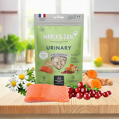 Marly &amp; Dan Salmon Treats for Cats with Brewers Yeast &amp; Green Tea, Urinary Recipe, 3oz Bag