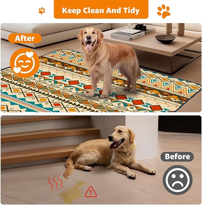 LOOBANI Reusable Pee Pads for Dogs: 2 Pack Washable Puppy Pads Waterproof 41"x41", Super Absorbent Whelping Pad, Leak-Proof &amp; Non-Slip Dog Training Pads for Floor, Potty, Playpen, Crate (Yellow)