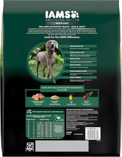 IAMS Advanced Health Skin &amp; Coat Adult Dry Dog Food Chicken and Salmon Recipe, 13.5 lb. Bag