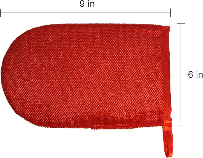 Hair Magnet Pet Fur Removal Mitt, Lint, Fur, and Dander Cleanup for Furniture, Clothing, and Upholstery, Reusable, Durable, Quick &amp; Easy Cleaning, Red, 2-Pack