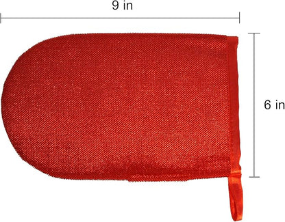 Hair Magnet Pet Fur Removal Mitt, Lint, Fur, and Dander Cleanup for Furniture, Clothing, and Upholstery, Reusable, Durable, Quick &amp; Easy Cleaning, Red, 2-Pack