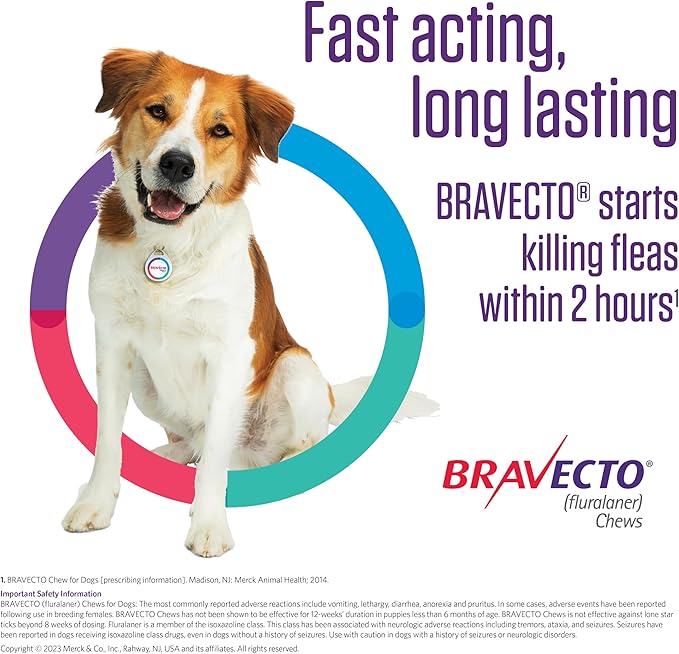 BRAVECTO Chew for Dogs, Flea &amp; Tick, 1 Chew, 12 Week Supply, 9.9-22 lbs., Orange Box