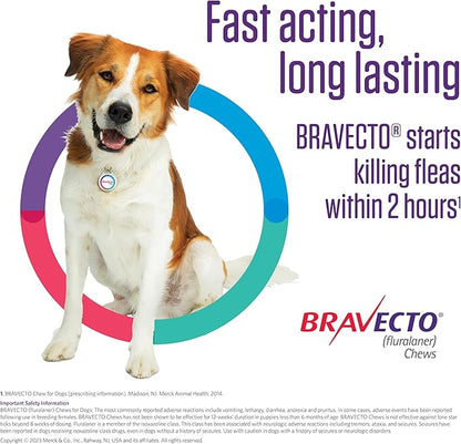 BRAVECTO Chew for Dogs, Flea &amp; Tick, 1 Chew, 12 Week Supply, 4.4-9.9 lbs., Yellow Box