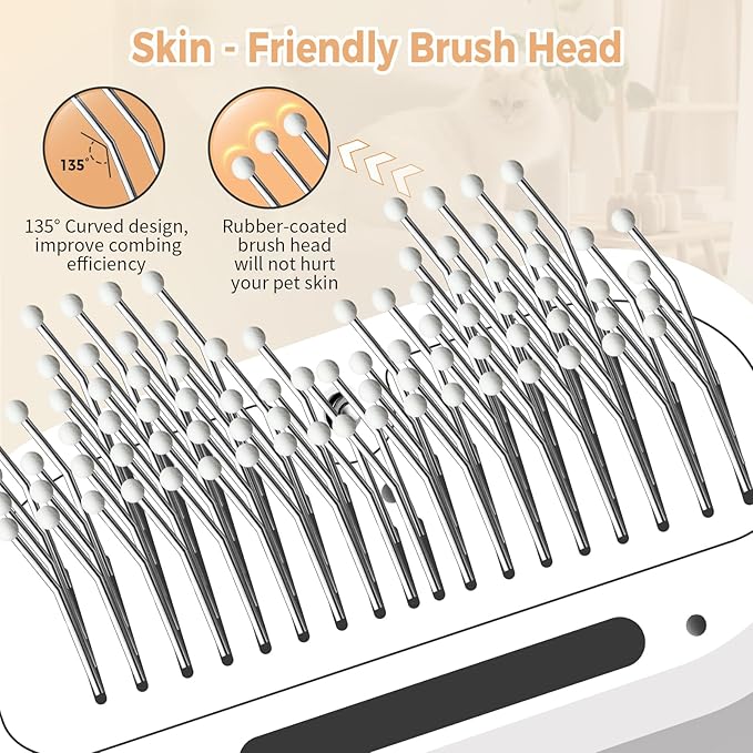 Cat Steam Brush with 600W High-Power Pet Dryer, Pet Spray Hair Removal Comb, 5 in 1 Cat &amp; Dog Brush for Shedding, Includes Shampoo(Wired)