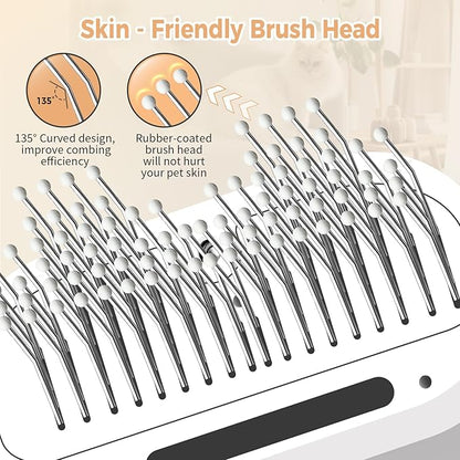 Cat Steam Brush with 600W High-Power Pet Dryer, Pet Spray Hair Removal Comb, 5 in 1 Cat &amp; Dog Brush for Shedding, Includes Shampoo(Wired)