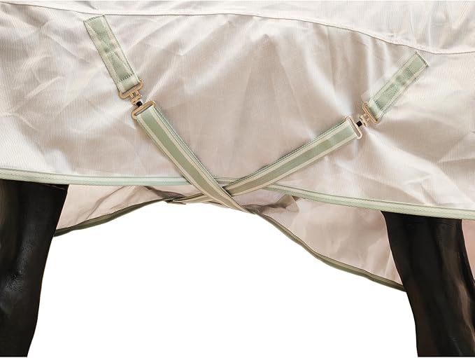 BARN &amp; STABLE Breathable and Tear-Resistant Horse Fly Sheet with UV Protection Equine Summer Sheet Horse Fly Blanket with Removable Web Leg Straps