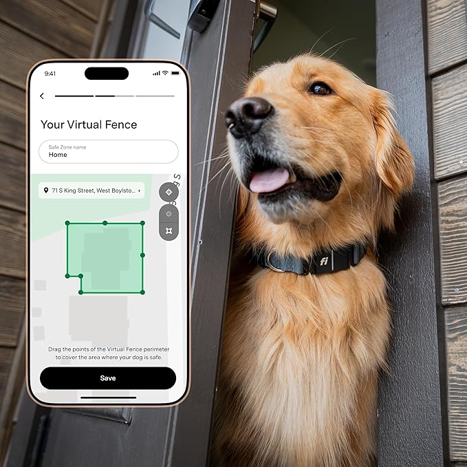 New Fi Series 3+ Smart Dog Tracker Collar – AI GPS for Dogs, Health &amp; Behavior Monitor, Virtual Fence, Escape Alerts, Waterproof, Apple Watch Compatible 12Mo Membership Included