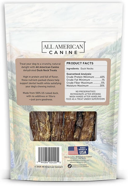 6 Natural Duck Neck Dog Treats – Single Ingredient, Dehydrated &amp; Chewy – Low-Fat, High-Protein Training Reward – Made in USA