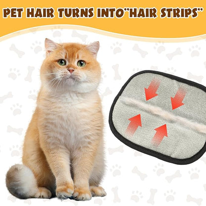 2 PCS Electrostatic Pet Hair Remover, Pet Hair Remover Tool for Cats &amp; Dogs, Cleaning Gloves for Carpet, Couch, Furniture, Car Seat, Double-Sided, Reusable, Washable
