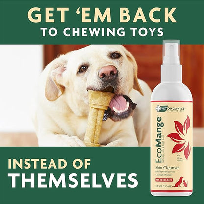 EcoMange Mange Relief for Dogs &amp; Cats – 8 Oz. Cat &amp; Dog Itch Relief, Sarcoptic &amp; Demodectic Mite Spray – Herbal Extract &amp; Essential Oil Itch Relief for Dogs – Natural Cat &amp; Dog Sprays by Vet Organics