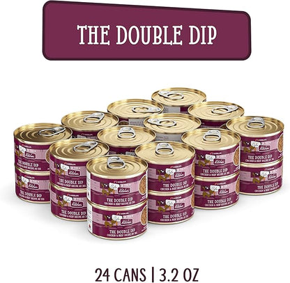 Weruva Cats in The Kitchen, The Double Dip with Chicken &amp; Beef Au Jus Cat Food, 3.2oz Can (Pack of 24)