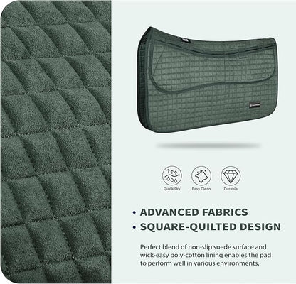 Tackmore Western Saddle Pad Adjustable with Side Pockets and Foam Inserts Shock-Absorbing Riding Pad