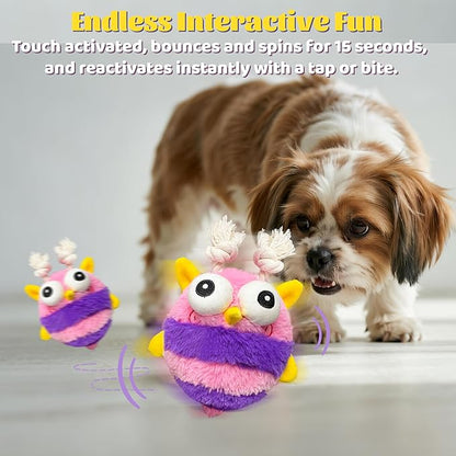 Moving Dog Toys – Rechargeable Interactive Dog Squeaky Toy with Motion-Activated Ball, Music, Recording &amp; Silent Modes – Self-Play Toy for Small, Medium &amp; Large Breeds (Bee)