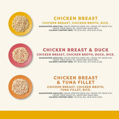 Applaws Natural Wet Canned Cat Food, Made with Limited and Natural Ingredients, Real Protein with No Artificial Additives, Chicken Selection Variety Pack in Broth (12 x 2.47oz Cans)