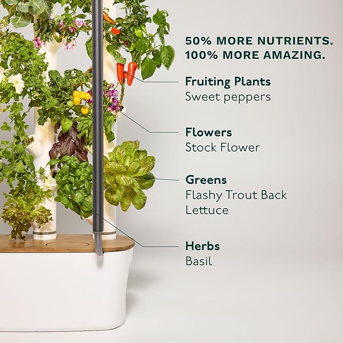 Gardyn 4.0 Hydroponics Growing System Kit &amp; Vertical Garden Planter, 30 Non-GMO Indoor Plants Smart Garden, Herbs, Vegetables &amp; LED Grow Lights for Indoor Gardening System
