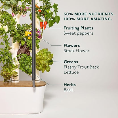 Gardyn 4.0 Hydroponics Growing System Kit &amp; Vertical Garden Planter, 30 Non-GMO Indoor Plants Smart Garden, Herbs, Vegetables &amp; LED Grow Lights for Indoor Gardening System