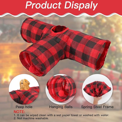 Rypet Guinea Pig Tunnels &amp; Tubes Collapsible 3 Way Small Animals Hideaway Activity Tunnel Toys for Guinea Pig Chinchilla Ferret Hamster