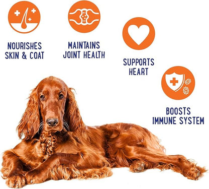 iHeartDogs Salmon Oil for Dogs and Cats - Nourishing Skin &amp; Coat Omega 3 Fish Oil for Dogs Supports Allergy &amp; Itch Relief, Heart Health and Joint Health - 32 oz