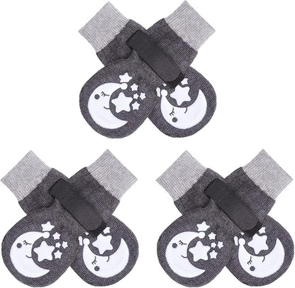 BEAUTYZOO Anti-Slip Dog Socks,Dog Shoes for Hot/Cold Pavement,Paw Protectors with Grips 3 pairs for Puppy Small Medium Large Senior Old Dogs,Dog Socks to Prevent Licking and Hardwood Floor Protection