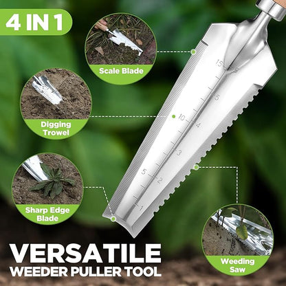 WORKPRO Garden Tool Set, 3 Pcs Gardening Hand Tools with Wood Handle, Weed Puller, Crack Weeder, Hand Trowel, for Planting, Digging, Weeding, Ideal Gardening for Women &amp; Men