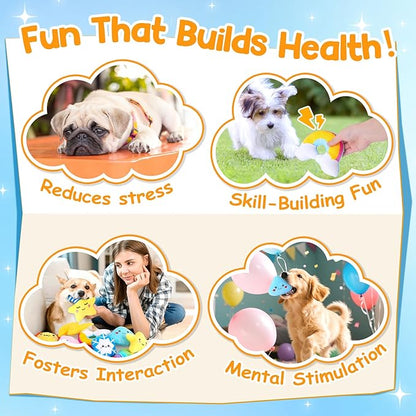 Irresistible Weather-Themed 20-Pack Squeaky Dog Toys Set for Small Dogs &amp; Puppies, Included 16 Plush Toys with Vibrant Characters to Keep Them Busy &amp; 4 Dog Bags