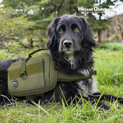 Himal Outdoors Dog Backpack &amp; Saddle Bag, Tactical Hiking Backpack for Large Dogs with Side Pockets &amp; Adjustable Strap