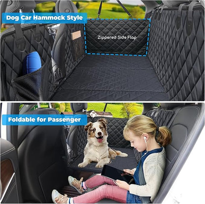 URPOWER Back Seat Extender for Dogs - Hard Bottom Dog Car Seat Cover Holds 420 lbs, Waterproof Dog Hammock Dogs Bed for Cars, SUVs &amp; Small Trucks, Pet Backseat Protector with Mesh Window &amp; Large Space