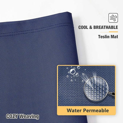 Veehoo Chew Proof Elevated Dog Bed - Cooling Raised Pet Cot - Silver Aluminum Frame and Durable Textilene Mesh Fabric, Unique Designed No-Slip Feet for Indoor or Outdoor Use, Blue, X-Large, CWC2003