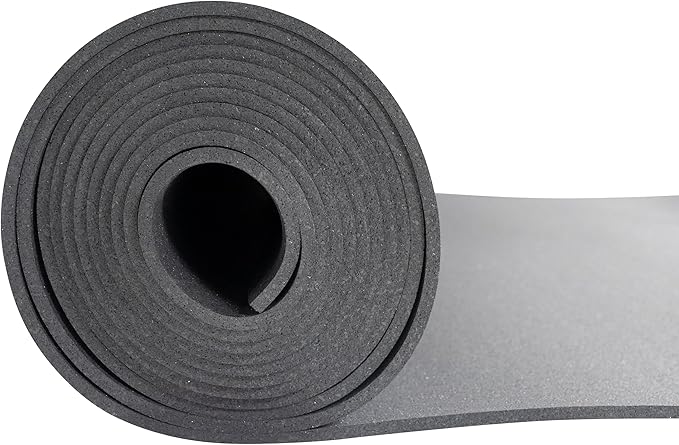 Playsafer Genaflex Rubber Gym Floor Mat, Heavy Duty Commercial Protective Gym Flooring Roll - 8mm Thick (Black, 4&