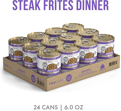 Weruva TruLuxe Cat Food, Steak Frites Dinner with Beef &amp; Pumpkin in Gravy, 6oz Can (Pack of 24)