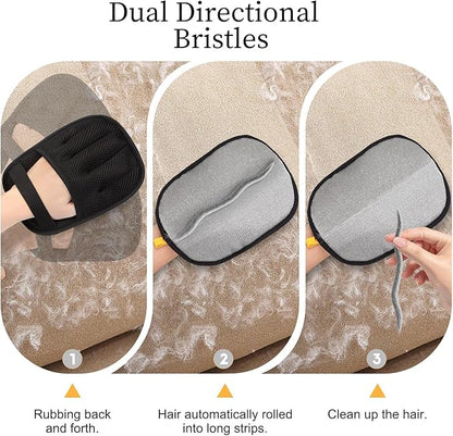 3PC Pet Hair Removal Glove for Cats &amp; Dogs, 2025 Newly Upgraded Five-Finger Electrostatic Pet Hair Gloves, Reusable Pet Hair Remover Tool for Furniture, Car, Couch, Carpet, Clothes