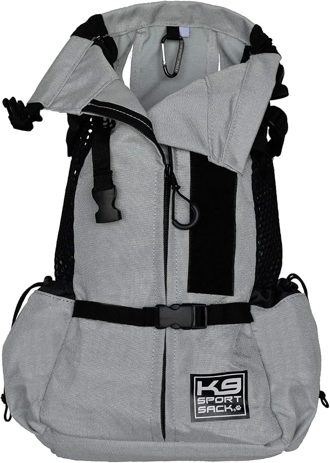 K9 Sport Sack Air 2 - X-Small, Light Grey - Ideal for Dogs with 9-12” Back Length - Durable, Breathable Backpack-Style Carrier - Perfect for Walks, Short Hikes &amp; Public Transportation