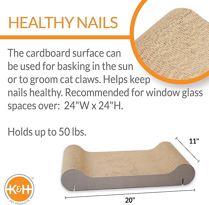 K&amp;H Pet Products Cat Scratcher Kitty Window Sill Bed &amp; Hammock, Sturdy Cat Perch for Large Cats