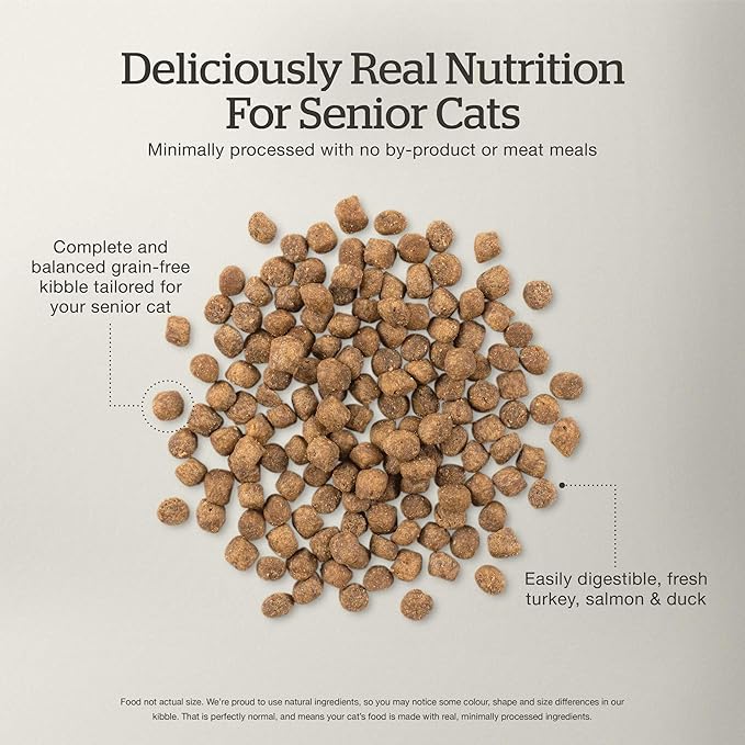 Now Fresh Grain-Free Senior Dry Cat Food with Turkey, Salmon &amp; Duck, Premium Kibble Made with Real Meat &amp; Fish, Chicken-Free Recipe, Supports Healthy Weight Management, 8 lb Bag