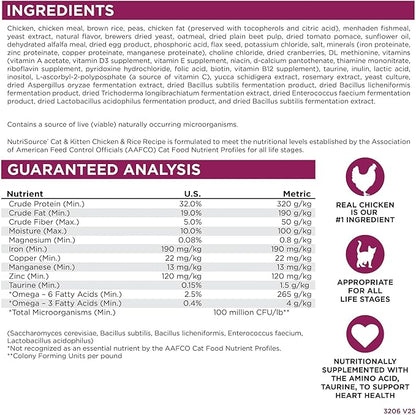 NutriSource Cat &amp; Kitten Food, Chicken and Rice, 4LB