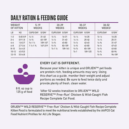 ORIJEN Wild Reserve Dry Cat Food Free-Run Chicken &amp; Wild-Caught Fish Kitten Recipe 3.5lb Bag