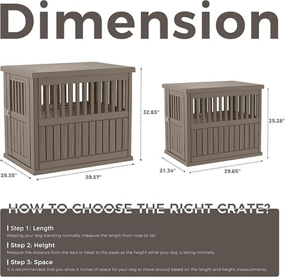 Dog House - Resin Outdoor Dog Kennel with Ventilated Design, Waterproof Dog Bed Shelter for Backyard, Garden &amp; Patio