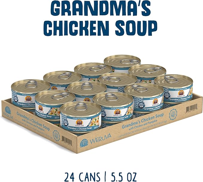 Weruva Classic Cat Food, Grandma?S Chicken Soup with Chicken Breast &amp; Veggies, 5.5Oz Can (Pack of 24)
