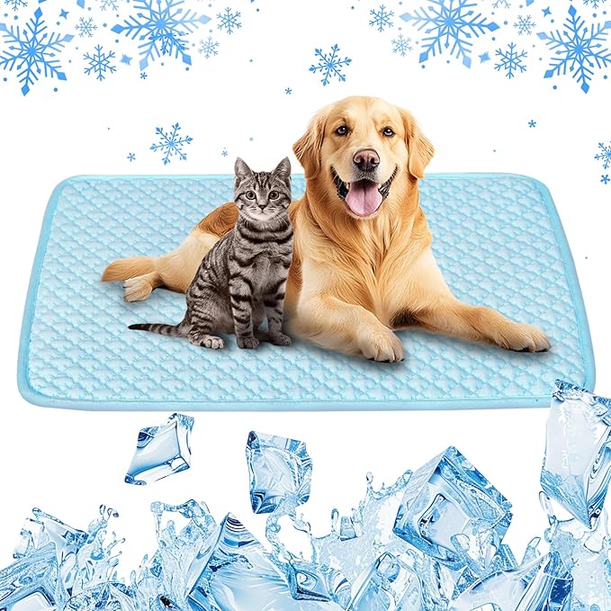 Pet Cooling Mat for Dogs &amp; Cats - Washable Dog Cooling Mat Portable Pet Cool Pads Blanket for Indoor &amp; Outdoor Car Seats