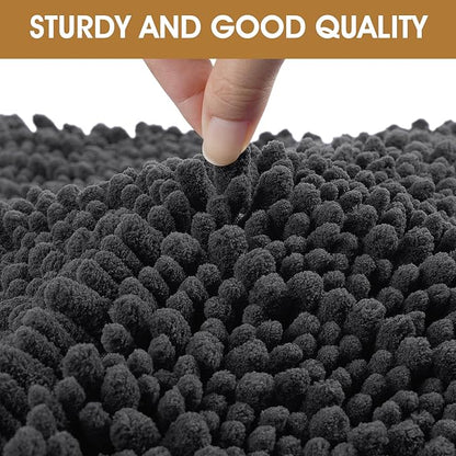 IM HOME 36" x 24" Dark Grey Dog Door Mats for Muddy Paws, Chenille Absorbent Dog Mat, Non Slip Heavy Mud Mat for Dogs, Soft Pet Bed Mat for Entryway, Mud Paws, Inside Floor