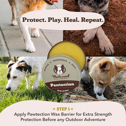 Natural Dog Company Paw Soother Balm &amp; Wax for Dogs, Moisturizing Relief for Dry, Cracked Paws, Lick-Safe,Repairs &amp; Heals, Protects Against Extreme Weather, Coconut Oil &amp; Vitamin E, 1 oz Tin