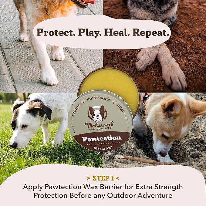 Natural Dog Company Paw Soother Balm Bundle, with 4 Travel Sticks (0.15 oz Each), Lotion, Moisturizes &amp; Soothes Irritated Paws &amp; Elbows, Protects from Cracks &amp; Wounds, Lick-Safe, Made in USA