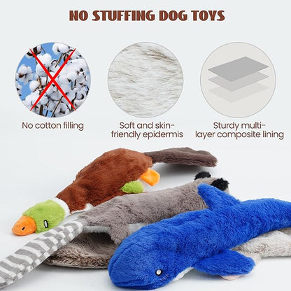 Nocciola 2-in-1 No Stuffing Crinkle Dog Toys with Soft and Durable Fabric, Holds Water Bottles, 2 Extra Long &amp; 3 Regular Size Stuffless Squeaky Dog Toys for Small to Large Dog