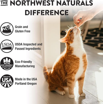 Northwest Naturals Freeze-Dried Turkey Cat &amp; Kitten Food – Bite-Sized Nibbles – Healthy, Limited, Human-Grade Ingredients, All-Natural, High-Protein Raw Diet – Complete &amp; Balanced, Made in USA, 11 oz