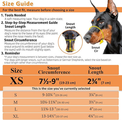 BARKLESS Dog Muzzle, Basket Muzzle for Biting, Chewing and Scavenging, Humane Cage Mouth Cover, Perfect for Grooming and Training Small Aggressive Reactive Dogs (XS, Brown)