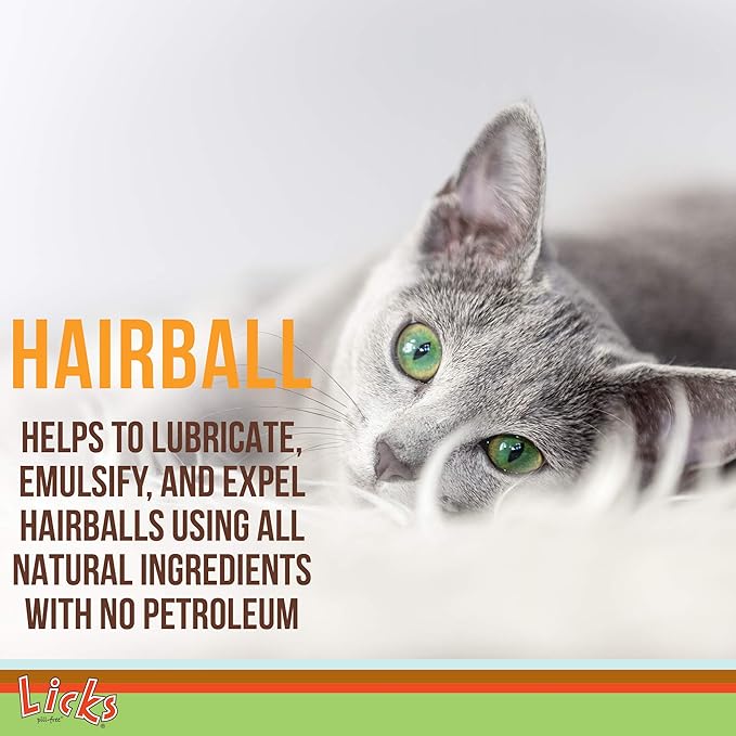 Cat Hairball Support - Cat Grooming Supplies Remedy - Beeswax &amp; Cod Liver Oil Hairball Control - Skin Supplement - Gel Packets - 30 Use