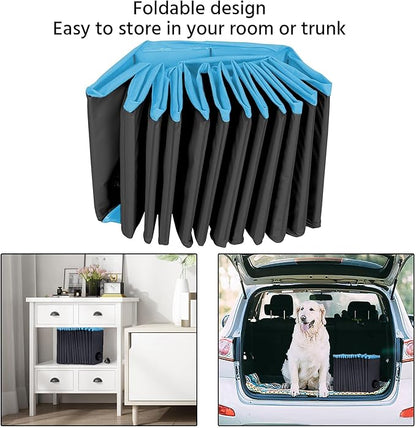 Yaheetech Dog Pet Bath Pool Foldable Hard Plastic Doggie Duck Swimming Pool Collapsible PVC Outdoor Bathing Tub Dog Pools for Large Small Dogs-47 x 11.8 inch,L,Black