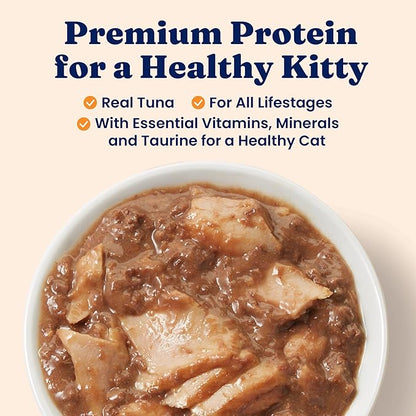 Solid Gold Wet Cat Food Shreds in Gravy - Healthy Canned Cat Food Made w/Real Tuna Shreds, Vitamins, Minerals &amp; Taurine - Grain Free &amp; Gluten Free Canned Meals for Cats &amp; Kittens - 24ct/3oz Can