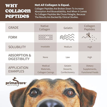 Primalvore Free-Range Bone Broth for Dogs &amp;Cats, Mobility Formula w/Collagen Peptides to Help Support Hip &amp; Joints, Digestion, Skin &amp; Coat and Hydration, Human Grade, Made in USA. Chicken 2 Pack